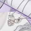 2Pcs 2 Style Heart & Handcuffs Alloy Pendant Necklaces Set NJEW-JN04438-2