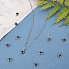Trendy Original Color 304 Stainless Steel Grade A Rhinestone Flat Round Charm Pendants RB-UN0001-02P-5