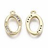 Brass Micro Pave Clear Cubic Zirconia Pendants X-KK-S360-053O-NF-1