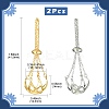 2Pcs 2 Colors Brass Pearl Cage Pendant Mounting KK-CJ0002-15-2