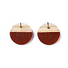 Resin & Wood Stud Earrings EJEW-N017-003A-C03-4