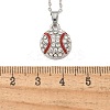 Zinc Alloy Crystal Rhinestone Sport Ball Pendant Cable Chain Necklaces LS-NJEW-U024-01P-02-5