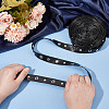 9 Yards Imitation Leather Ribbon with Platinum Plated Alloy Eyelets OCOR-AR0001-65-4