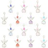14Pcs 7 Style Acrylic & Alloy Pendant Decorations HJEW-FS00075-1