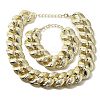 Electroplated CCB Curb Chain Necklace & Bracelets Set SJEW-G084-01G-5