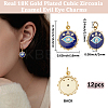 12Pcs Brass Micro Pave Cubic Zirconia Pendants KK-BBC0023-03-2