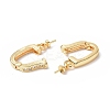 Brass Micro Pave Clear Cubic Zirconia Twister Clasps KK-P223-42G-3