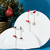 4Pcs 2 Style Christmas Sock & Hat Rhinestone Asymmetrical Earrings EJEW-AN0002-36-7