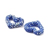 Heart Shape Polymer Clay Rhinestone Beads CLAY-NH0001-09B-02-3
