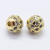 Brass Cubic Zirconia Beads ZIRC-F001-31-4mm-2