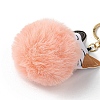 Imitation Rex Rabbit Fur Ball & PU Leather Cat Pendant Keychain X1-KEYC-K018-05KCG-02-3