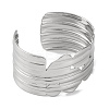Grooved Wide 304 Stainless Steel Cuff Bangles for Women BJEW-B104-22P-2