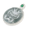 Natural Jadeite Carved Flat Round Pendants G-F768-04-1-2
