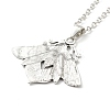 Alloy Moth Pendant Necklace NJEW-G056-07AS-2