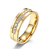 304 Stainless Steel Micro Pave Cubic Zirconia Finger Rings FS-WGAD461-20-1