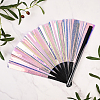 1Pc Bamboo with Oxford Fabric Glitter Powder Folding Fans AJEW-SP0003-77D-7