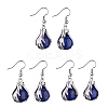 Natural Lapis Lazuli Palm Dangle Earrings EJEW-A092-09P-15-1