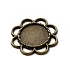 Flower Alloy Cabochon Settings X-PALLOY-N0088-33AB-NF-3
