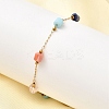 Glass Beaded Chain Bracelets BJEW-K237-23G-1