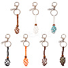 5Pcs 5 Colors Korean Waxed Polyester Cord Braided Macrame Pouch Empty Stone Holder for Pendant Keychain Making KEYC-FW0001-01-1