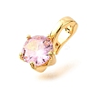 Brass Micro Pave Cubic Zirconia Charms KK-D356-05D-G-2