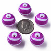Opaque Striped Acrylic Beads MACR-S373-27C-02-5