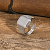 Rectangle 304 Stainless Steel Finger Rings for Men FS-WG80AFC-07-2