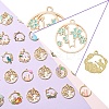 36Pcs 18 Styles Alloy Enamel Pendants ENAM-YW0005-12-5
