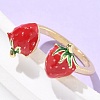 Brass with Enamel Cuff Open Rings for Women LS-RJEW-Q019-01A-G-3