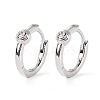Rose Clear Cubic Zirconia Small Hoop Earring for Her EJEW-C002-08P-RS-1