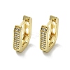 Oval Brass Micro Pave Clear Cubic Zirconia Hoop Earrings EJEW-D311-047G-4