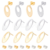 304 Stainless Steel Stud Earring Findings STAS-UN0015-40-1