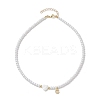 Brass Micro Pave Grade AAA Cubic Zirconia Letter Pendant Necklaces NJEW-JN04771-07-4