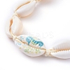 Adjustable Printed Cowrie Shell Braided Bead Bracelets BJEW-JB05154-01-3