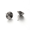 304 Stainless Steel Stud Earring Settings for Pointed Back Xilion Rivoli Rhinestone X-STAS-E088-16-1