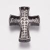 Brass Micro Pave Cubic Zirconia Beads ZIRC-E143-28B-2
