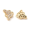 Brass Pave Clear Cubic Zirconia Connector Charms KK-G503-34G-2