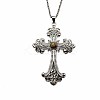Vintage sparkling Alloy Rhinestone Cross Pendants Necklaces for Women IL0019-4-1