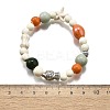 Porcelain Beads & Synthetic Howlite Beads Stretch Bracelets for Women LS-BJEW-D307-02B-3