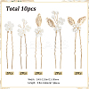 Alloy with Plastic Beads Hair Sticks for Women Girls OHAR-WH20010-08G-2