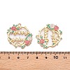 Rack Plating Alloy Enamel Pendants LS-ENAM-N056-369KCG-01-3