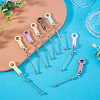 8Pcs 8 Colors Acrylic Straw Pendant Beadable Bar HJEW-TA0001-48-7