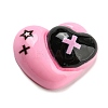 Black & Pink Opaque Resin Cabochons CRES-P026-A04-1