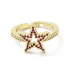 Brass Pave Cubic Zirconia Adjustable Rings RJEW-M170-24G-2