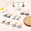 Cat Alloy Enamel Pendant Locking Stitch Markers HJEW-YW00021-4