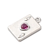 Brass Micro Pave Cubic Zirconia Charms KK-F895-15P-2