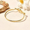 201 Stainless Steel Flat Round Link Bangles for Women LS-BJEW-R014-01G-04-3