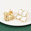 304 Stainless Steel Enamel Flower Stud Earrings LS-EJEW-A138-02G-2