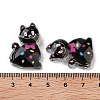 Transparent Resin Bowknot Kitten Decoden Cabochons RESI-M045-07C-3