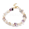 Natural Fluorite Chip Beaded Bracelets for Women BJEW-F478-02E-1